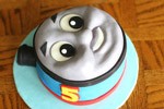 thomas the tank engine train face fondant birthday cake